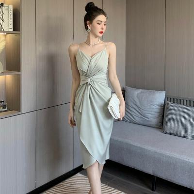 China Wholesale Anti-Static Women's Spaghetti Strap Dress Sexy Elegant Slim Women's High Qulity Dress Sexy Ladies Party Camisole Dresses High Qulity Dress for sale