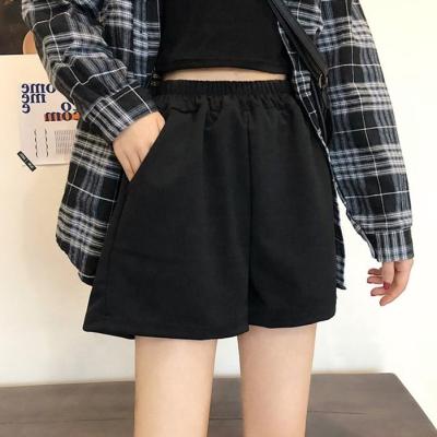 China 2022 New Anti-wrinkle Fashion Bermuda Chiffon Shorts Women's Elastic Waist 5XL Plus Size Shorts Black Summer Casual Shorts for sale