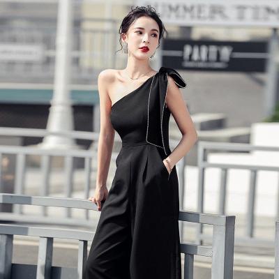 China Wholesale 2022 New Fashion Summer Sleeveless Women's Sexy Slash Neck Overalls Slash Neck Overalls Club Wear for sale