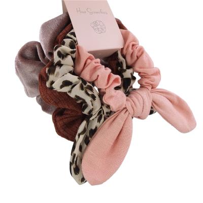 China Fashion 4 PCS Scrunchies With Tag Packaging, Elastic Hair Bands Accessories Babies Women Scrunchies For Hair for sale