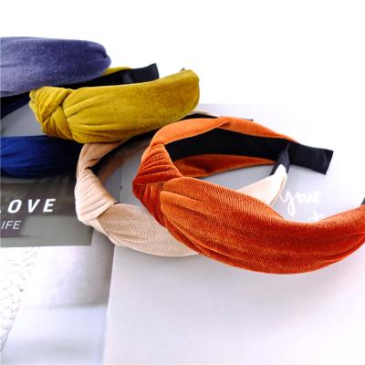 China Fashion Knot Velvet Headbands Hairband Wide Brim Headwear Headband For Women Ladies Girls Hair Accessories for sale