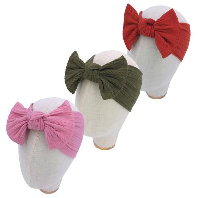 China Eco-friendly Jacquard Nylon Headband for Newborn Infant Children Baby Headbands Turban Baby Toddler Hair Bow Stretchy Accessories for sale