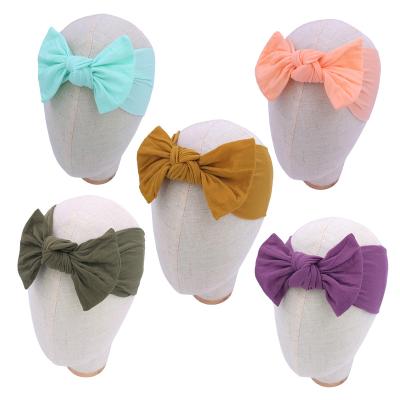 China Eco-Friendly Turban Headband Baby Soft Nylon Headwraps Bow Knot Headbands Toddler Newborn Infant Baby Hair Bands Stretchy Accessories for sale