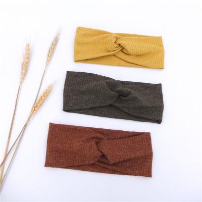 China Kids Cross Ribbed Headbands Babies Turban Fabric Cotton Fashion Baby Headbands Stretchy Hair Band Accessories for sale