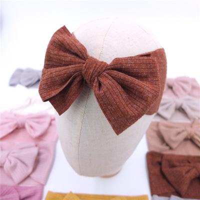 China Fashion Baby Hairband Wide Stretch Nylon Newborn Toddler Infant Turban Headbands Bow Headwrap Hair Accessories for sale