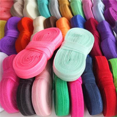 China Elastic 5 Yards/bundle Fold over Elastic Bands Ribbon FOE Sewing Lace Garment Hair Accessories Binding Elastic for sale