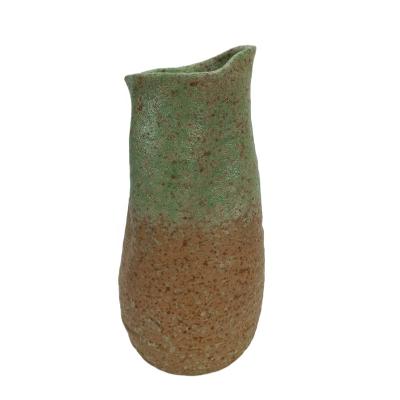 China Eco-Friendly Rustic Reactive Green Glazed Pots Planter Mini Flower Pot Garden Ceramic Pot for Home Decor Indoor Outdoor for sale