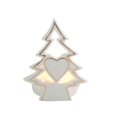 China Home Decor White Candle Holder Desktop Candle Holder Tealight Container Candle Holder Tree Christmas Decoration for sale