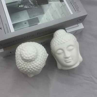 China High Quality White Porcelain Table Lamp Hotel Handmade Buddhism Buddha Table Lamp Europe No Glazed Craft for sale