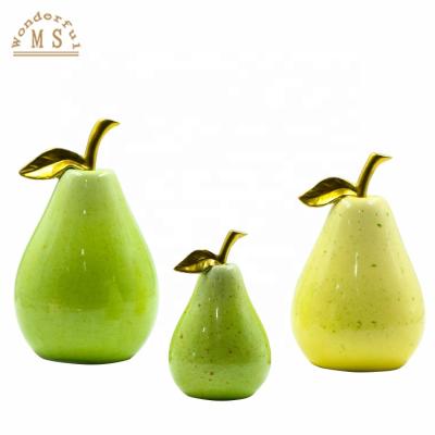 China Morden Real Colored Eco-friendly Artificial Ceramic Fruits For Interior Table Decoration Which Suit For Promotion Gift for sale