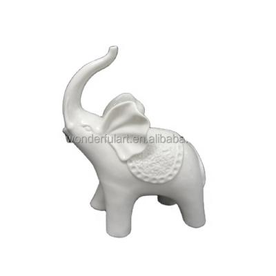 China China Wholesale White Porcelain Elephant Figurine, Porcelain Statue, White Ceramic Elephant for sale