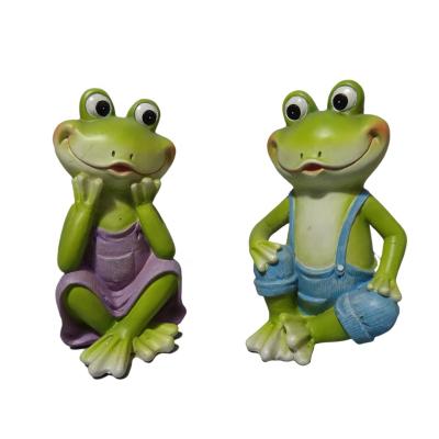 China Eco-Friendly Custom Resin Statue Figurines Frog Sculpture Garden Accessories Animal Gift for Yard Ornaments Garden Decoration for sale