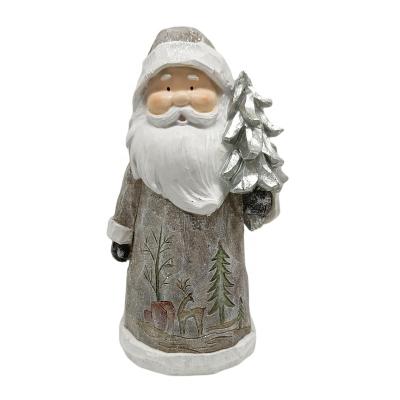 China Polistone Santa Claus Statue Snowman Figurine Christmas Resin Statue Eco-friendly Winter Gifts For Home Decoration for sale