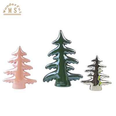 China OEM Ceramic Christmas Tree Decoration Porcelain Desktop Ornament for sale