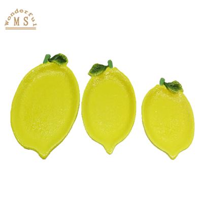 China Art Decor Lemon Dish Shape 3d Holders Fruit Style Kitchen Dish Canister Dish Dish Ceramic Pot for sale