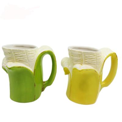 China Disposable style kitchenware 3d fruit shape holders banana stoneware canister canister dish ceramic pot for sale