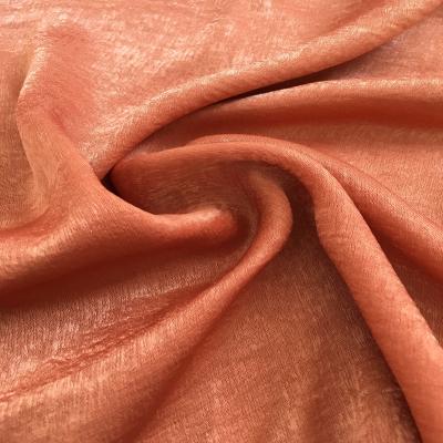 China Polyester anti-static air washed velvet hammered silk satin for dress/100GSM polyester velvet silk satin for dress for sale