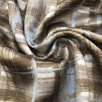 China Anti-static 70% polyester, 30% viscose satin fabric ready for sublimation print/125GSM poly viscous satin for lady's fashion and sleepwear for sale