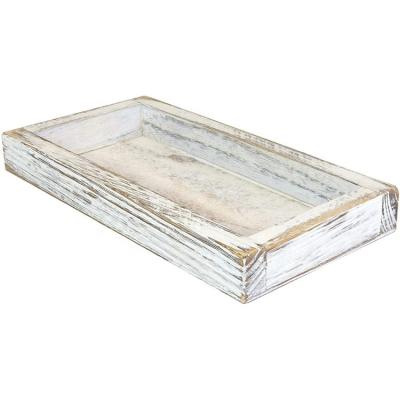 China Wholesale Customized Rustic Cheap White Candle And Tub Tray For Bathroom for sale