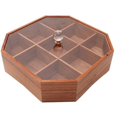 China Sustainable Customized Wholesale Wooden Party Dried Fruit Box Serving Tray For Candies Or Nuts Dessert for sale