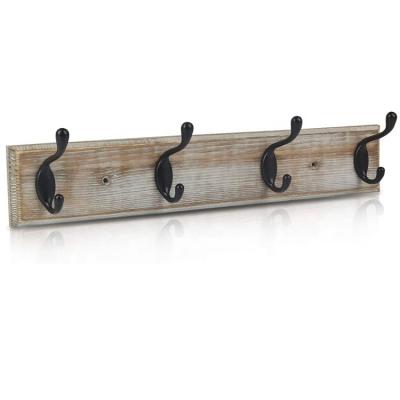 China Sustainable Wall Mounted Coat Rack, Entryway Wall Coat Rack with 4 Rustic Coat Hooks for sale