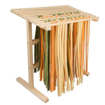 China Sustainable Pasta Drying Rack All Natural Wood Construction Stander and Handles 12 Feet of Noodle Drying Space for sale