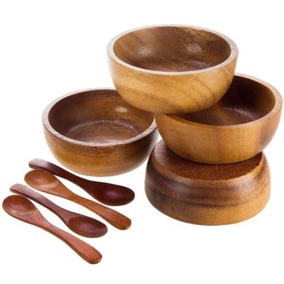 China Viable wooden bowl for condiments, dip sauce, ketchup, jam, mix, olive and salsa for sale