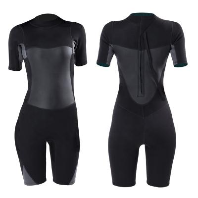 China Short Back Skin 3mm Neoprene Mesh Neoprene Surfing Short Sleeve Women Wetsuit for sale