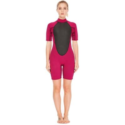 China Woman Customed Ladies Surf 3mm ODM OEM Neoprene Swimming Short Sleeve Wetsuit for sale