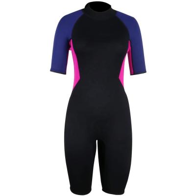 China Woman Customization Womens 2mm OEM ODM Neoprene Surfing Swimming Short Sleeve Wetsuit for sale