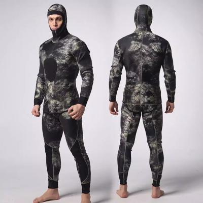 China MEN 2PCS 3mm Long Neoprene Spearfishing Scuba Diving Wetsuit for sale