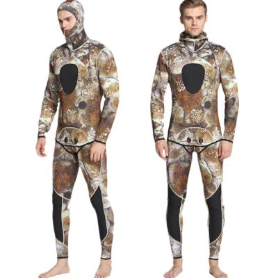 China MEN 2PCS 3mm Long Neoprene Spearfishing Scuba Diving Wetsuit for sale