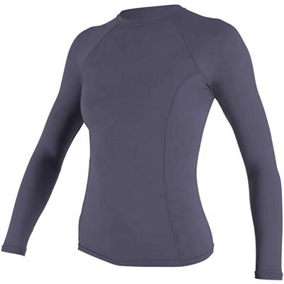 China UPF50+ Colorable Long Sleeve Women Long Sleeve Bath Shirt Surf Rash Guard for sale