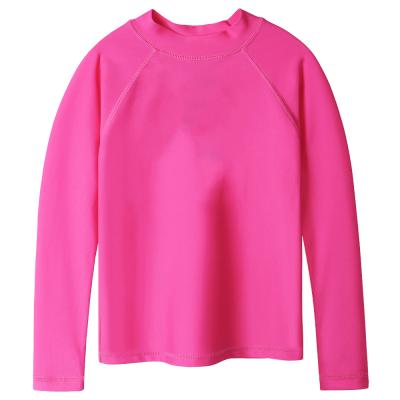 China Long Sleeve Customed Kids Spandex Upf+ Swimming Long Sleeve Sun Shirt Surfing Rash Guard for sale