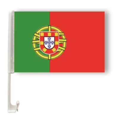 China Waterproof Factory Custom national Portugal Car Flag country 100%polyester car window 12x18 inches flags for sale