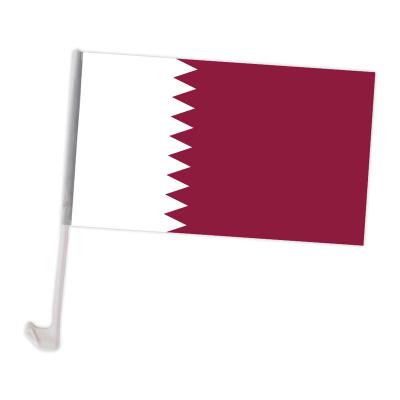 China Waterproof High quality durable 30x45cm Qatar car flag car window flag for sale