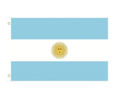 China Waterproof Wholesale 100% Polyester 3x5ft Stock Printed Argentine Argentinian Argentina Flag for sale