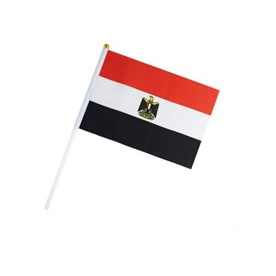 China Waterproof Wholesale  Egyptian Hand Held Flags Waving Country Mini Custom Egypt Hand Flag for sale