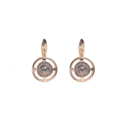 China FASHIONABLE Inlaid Zircon Around Copper Earrings Rose Gold Plated Fashion Proposal Earrings Wedding Earrings For Womnne for sale