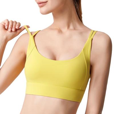 China Anti-Bacterial Wholesale Women Bras Large Size Sports Tops Support Show Small Comfortable No Steel Ring Underwear Yoga Fitness Sleep Vest for sale