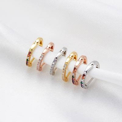 China Hot Sale 925 Sterling Silver Circle Zircon Hoop Earrings Amazon Friendly Materials For Women Jewelry Making for sale