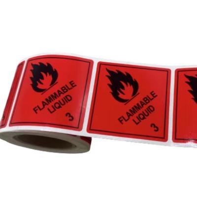 China Custom Thermal Transfer Adhesive Warning Labels, Flammable Gas Warning Label Sticker for sale