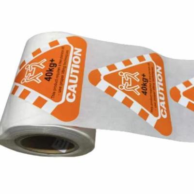 China Thermal Transfer Heat Transfer Printed Safety Warning Label Roll Label Sticker Adhesive Caution Label for sale