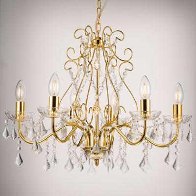 China Contemporary Living Room Bedroom Chromed Modern Metal LED Crystal Acrylic Chandeliers Hanging Light Gold Home Ceiling Light Pendant Lamp for sale