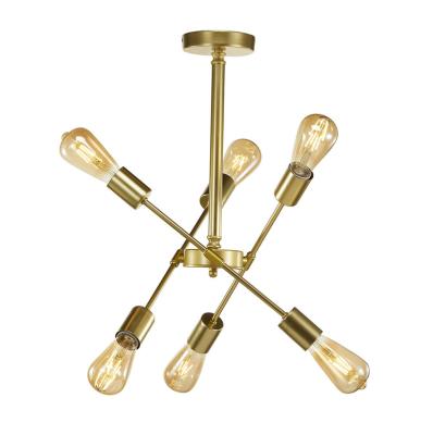 China Nordic Waycross 6 Sputnik Chandelier Ceiling Lights Exterior Mounted Light Unique Modern Linear Lighting for sale