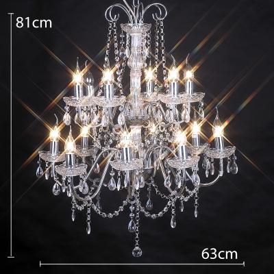 China Large 2 Layers Modern Wedding Decoration Luxury Metal Geometric Plated Lighting Chandelier for sale