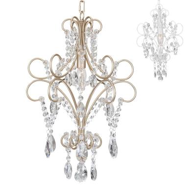 China 1 Mini Modern Light White Crystal Beaded Chandelier Living Room Home Decor Chandelier for sale