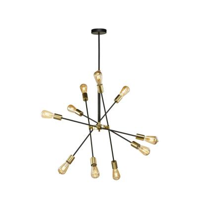 China Industrial Brass Gold Vintage Deco Waycross 10 Sputnik Kitchen Light Linear Chandelier Pendant Lights for sale