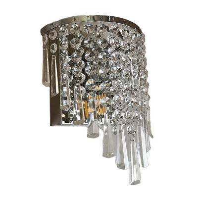 China Modern Chrome Crystal Glass Bedroom Wall Light Lighting for sale