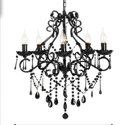 China Marie Therese 5 Way Modern Iron Glass Crystal Lighting Chandelier for sale